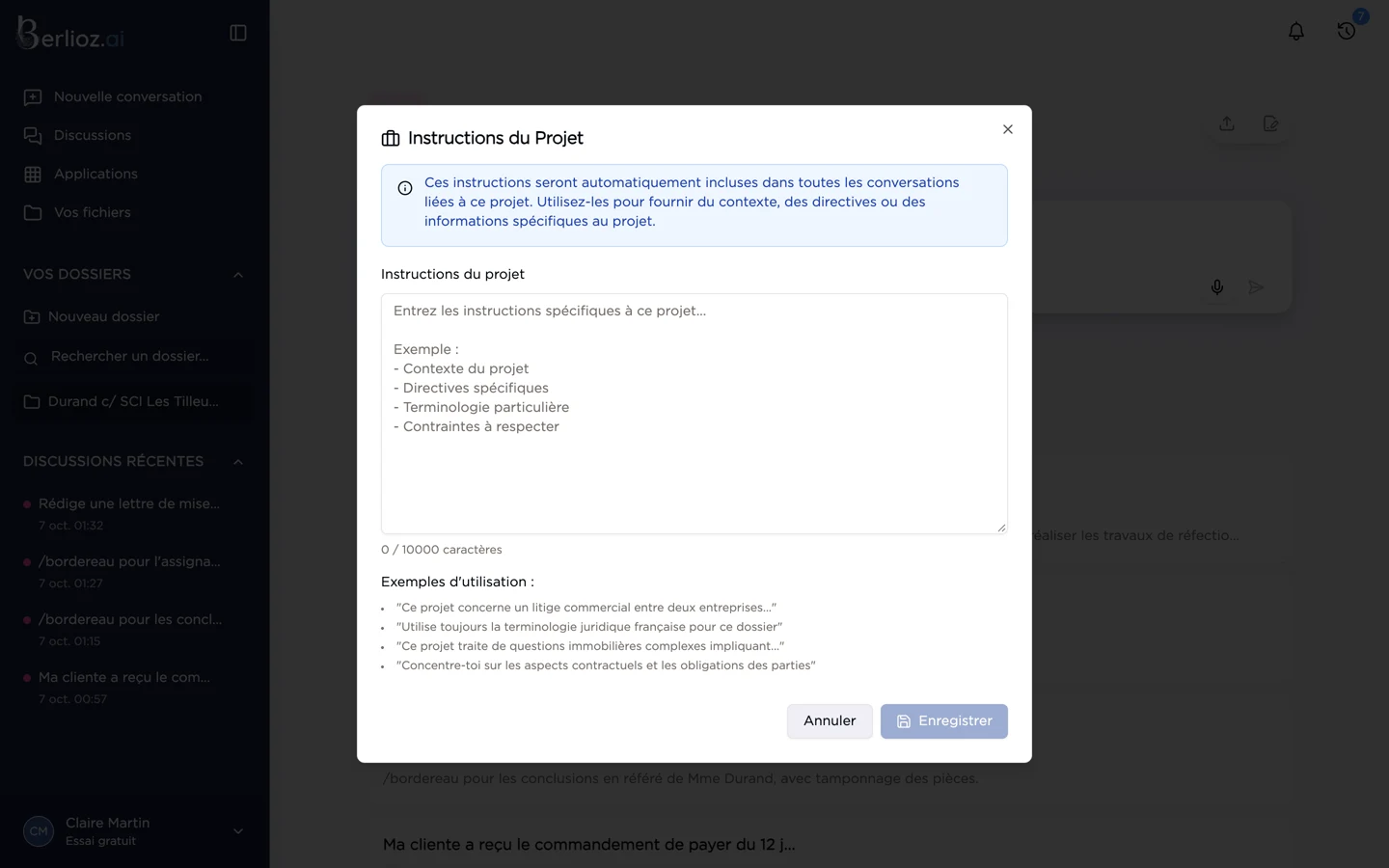 Les instructions du projet